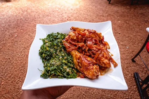 1/4 Kienyeji Chicken (Dry Fry)