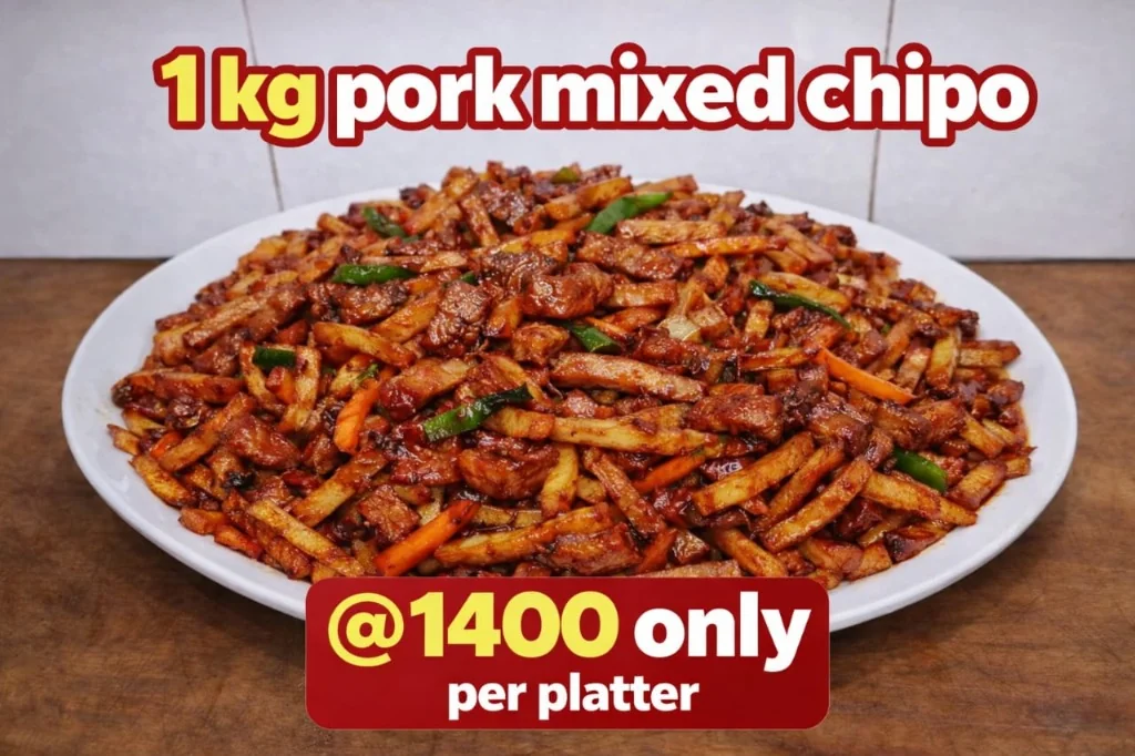 Large shared pork platter in Ruaka - Jil Pork Place